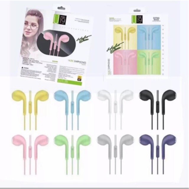 Handsfree Headset Stereo Macaron U19 Earphone Super bass Macaron