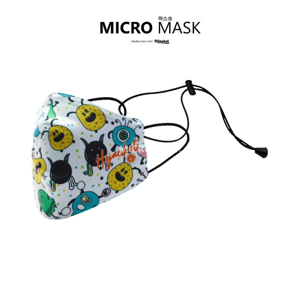Masker Kain Anak Karakter Micro Mask Kids Hijacket / Masker Earloop / Masker Headloop-SOCIAL DISTANCING 03