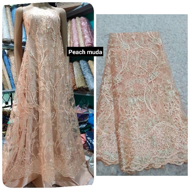 Tile Pita Two Tone Bahan Kebaya Brokat Tile Harga Per Setengah Meter Shopee Indonesia