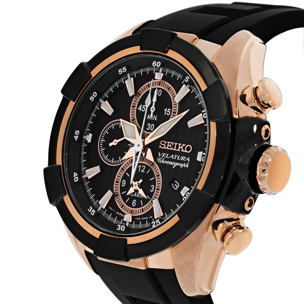 Seiko Velatura SNAF60P1 Rose Gold Chronograph - Jam Tangan Pria SNAF60