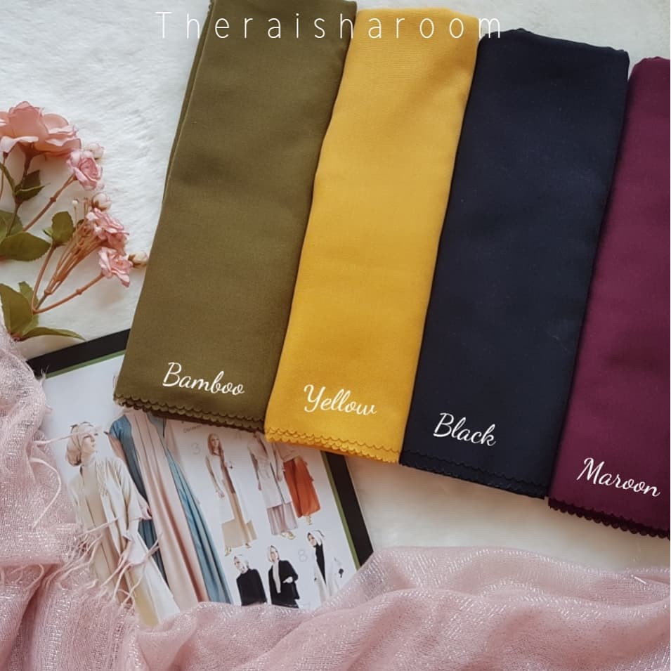HIJAB VOAL POLOS PREMIUM RAISHA SEREIS WARNA KUNING