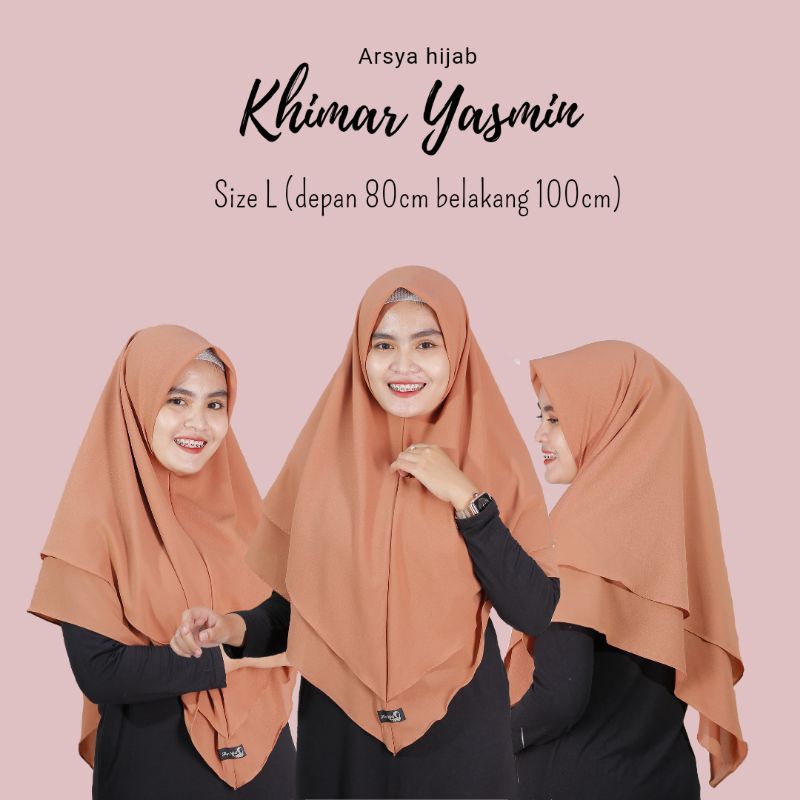 KERUDUNG SEGI EMPAT INSTAN 2 LAYER YASMIN