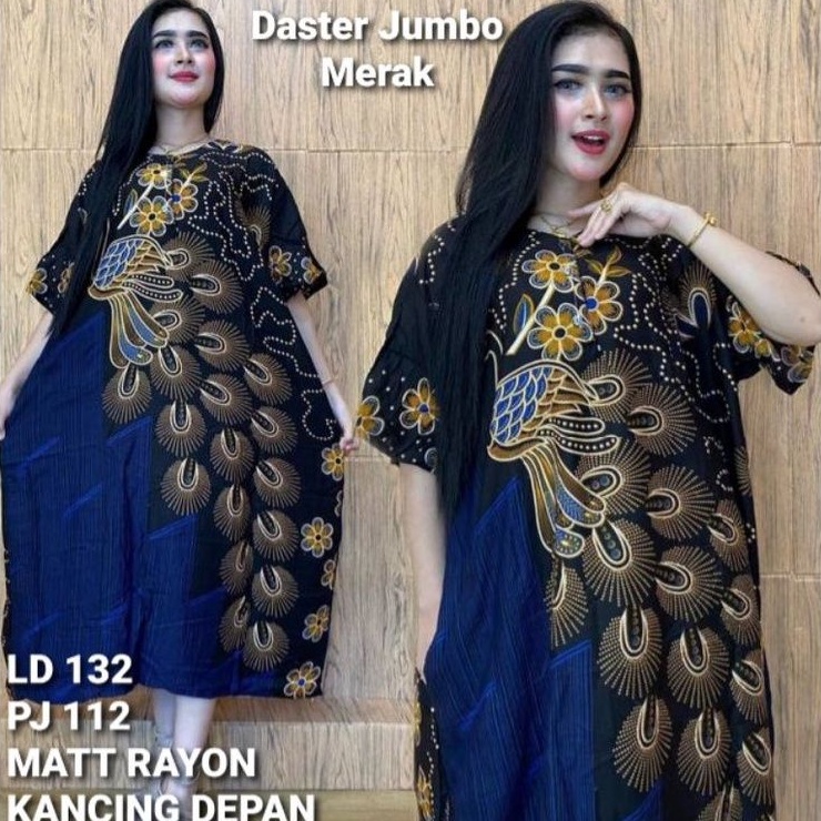 Daster Jumbo cendrawasih kancing depan busui bumil batik pekalongan