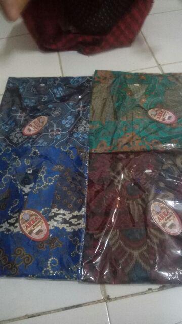 Risna Batik Hrb026 Kenongo Kemeja Hem Pendek Padi Pekalongan M L Xl Murah Keren Bati Pria Wajik Biru
