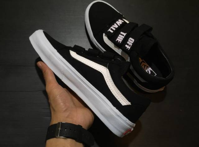 Vans Oldskool Velcro Black White Waffle DT