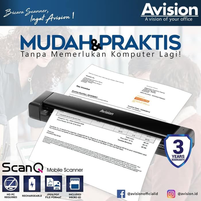 Scanner Avision ScanQ Portable Garansi Resmi + Memorry Card 64GB