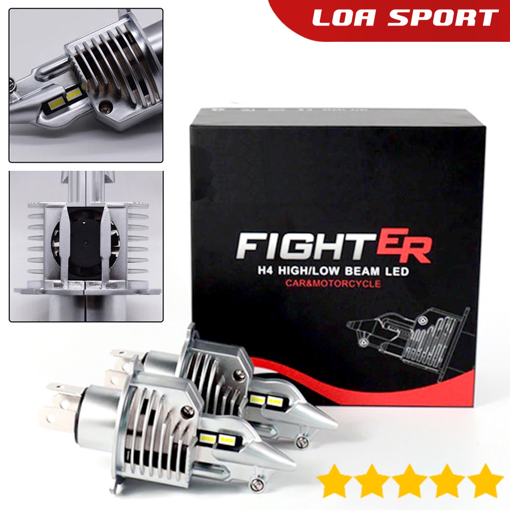 Lampu Headlight LED Mobil Motor H4 Fighter 80W 16000LM Super Terang
