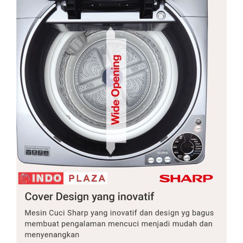 MESIN CUCI SHARP 1 TABUNG 8 KG / 8KG ESM-809TGG NEW MEGAMOUTH