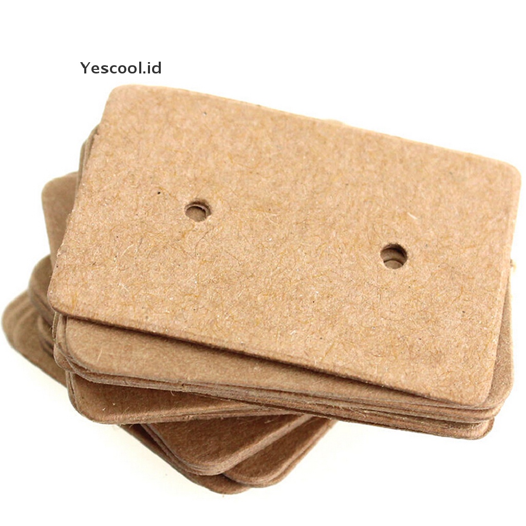 【Yescool】 100pcs Professional Type Earring Ear Studs Holder Display Hang Kraft Cards Paper .