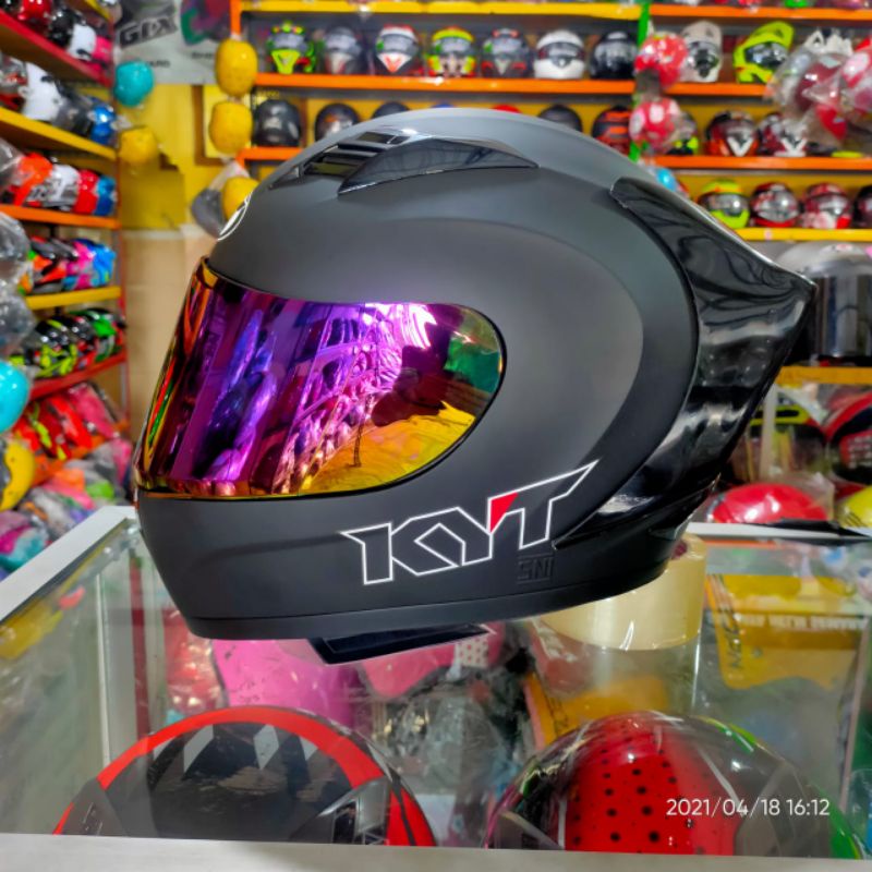 HELM KYT R10 BLAK DOFF PAKET GANTENG ONGKIR 2KG-4