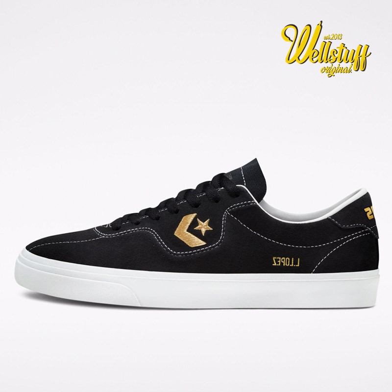 Jual Sepatu Pria Converse Cons Louie Lopez Pro Original Black Gold 168668C