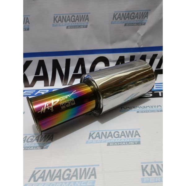 Knalpot Mobil HKS Racing Muffler Hi Power Rainbow Bass Bulat Full Stainless - Exhaust tip / Ujung Mu