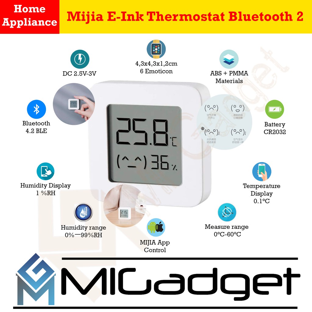 Mijia E-Ink Thermostat Bluetooth Thermometer 2