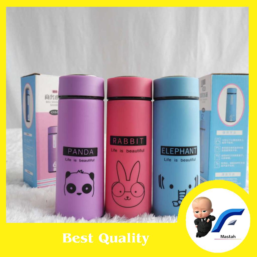 MTSH* BOTOL KACA ANIMAL / MYBOTOL KACA KARAKTER ANIMAL BOTOL MINUM KACA LUCU  450ml TANPA BOX