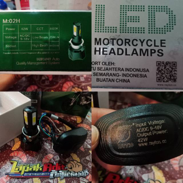 Lampu utama LED RTD 4 sisi M02H 42watt universal original RTD WHITE