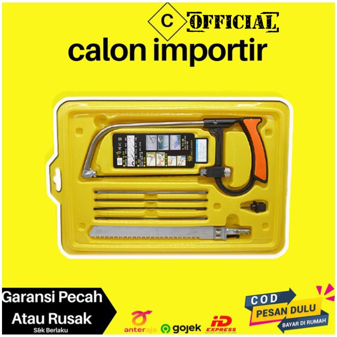 Paket Tool Set Lengkap Gergaji Besi Tangan Mini Isi 6 Pcs Mata Geraji Wesi Logam Tak Muda Berkarat