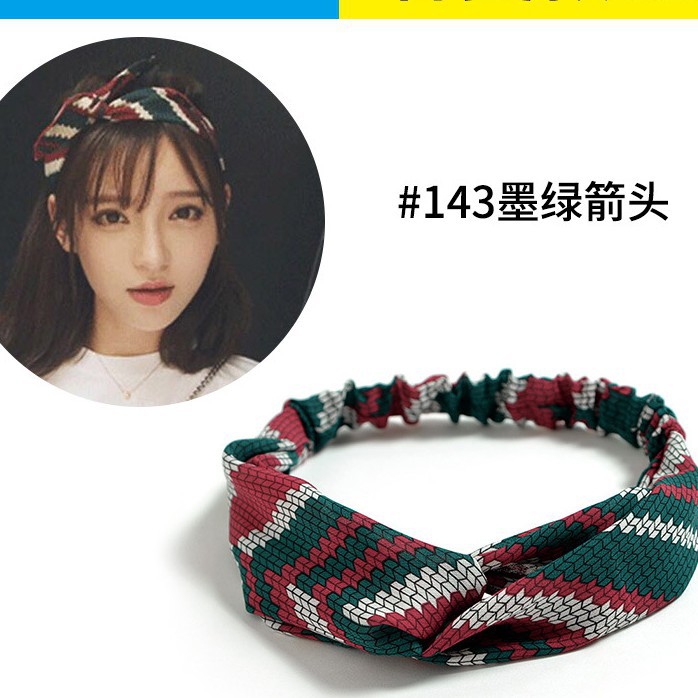 TJM VZ041 Premium Bandana Bando Motif Simpul Twist Elastis Ala Korea Untuk Wanita