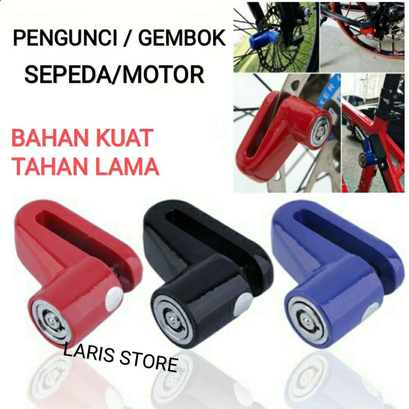 Kunci / Pengunci Gembok Cakram Pengaman Sepeda Motor Universal Anti Maling