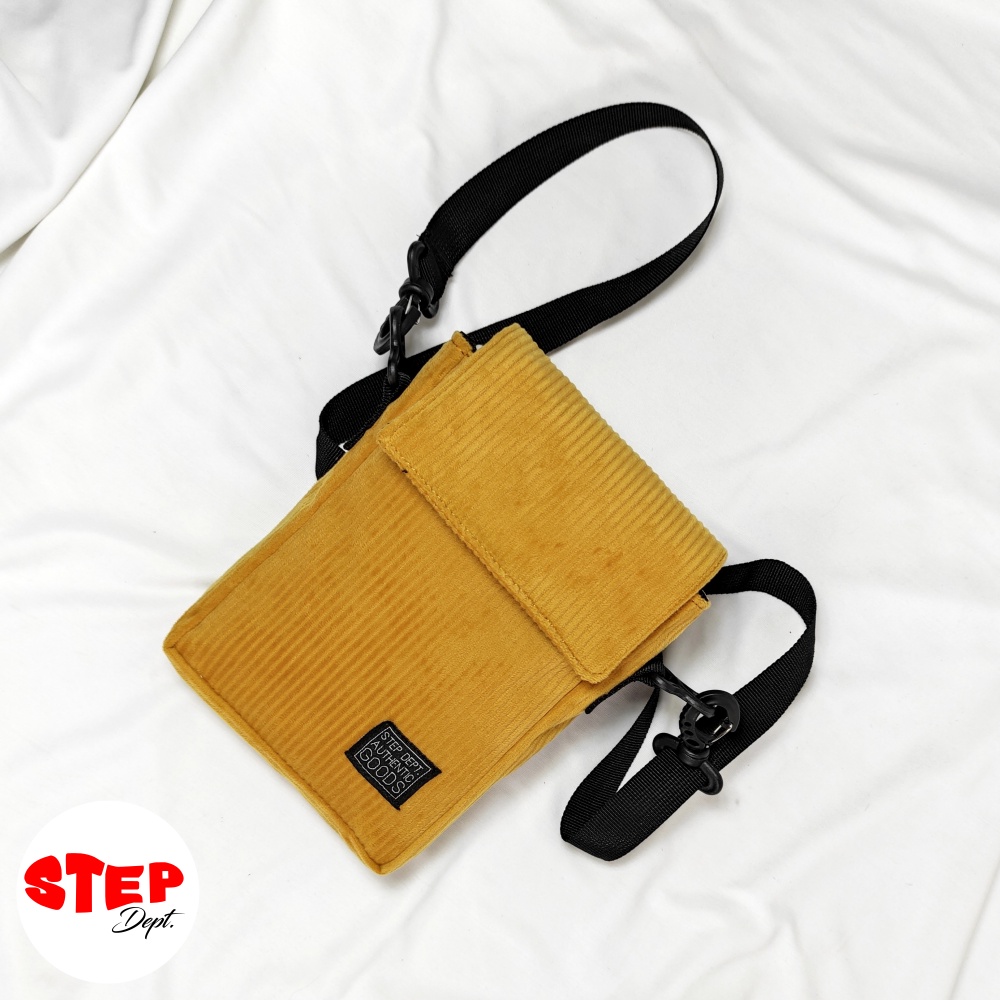 Tas Selempang Kotak Cartagena Mustard Yellow - Slingbag Corduroy - Tas Step Dept.