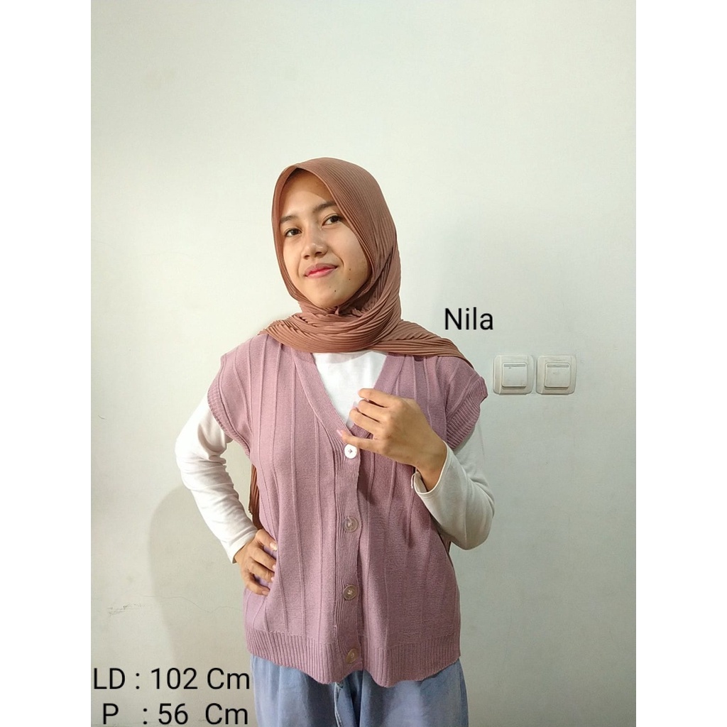 Vest Tutu Rompi Rajut Wanita Oversize Kekinian Model Kancing Depan Vest Rajut Wanita Korea Rompi Wan