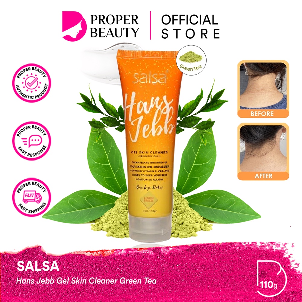 SALSA Hans Jebb Gel Skin Cleaner Green Tea Indonesia / Perontok Daki Lemon Breeze Sweet Tropical Pembersih kulit 110gr / Cleanser Scrub Exfoliator Eksfoliasi / Skincare Body Care Lotion Soap / Facial Wash Toner Serum Sunscreen Cream Mask / Paket Wajah