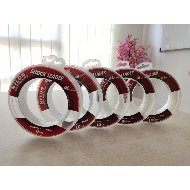 Senar Leader Maguro Nylon Shock Leader 100m 8 lbs 10 lbs 12 lbs 15 lbs 20 lbs 30 lbs 40 lbs 50 lbs 6
