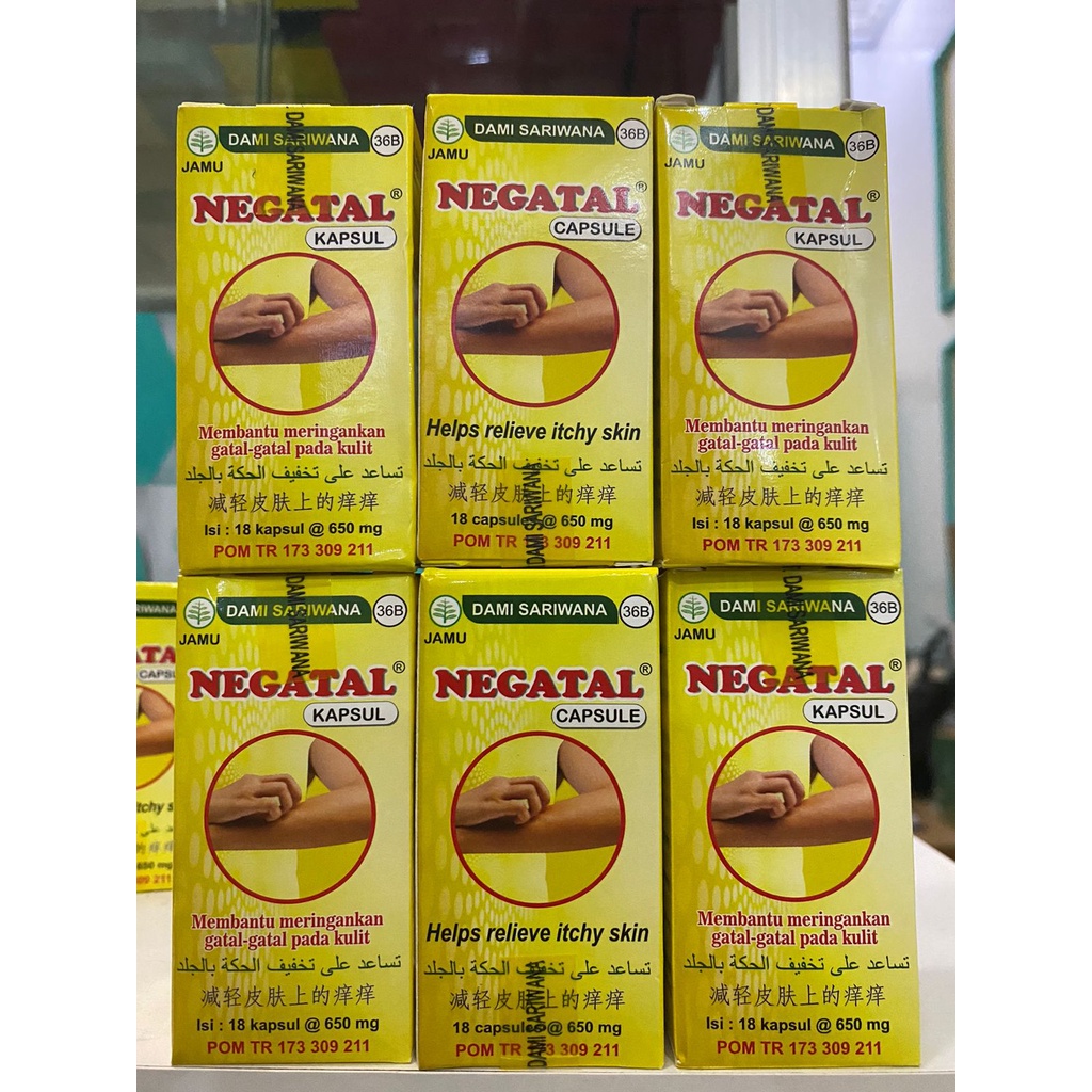 Obat Herbal NEGATAL 18 Kapsul Mengatasi Kulit Gatal Gatel, Bisul, Jerawat