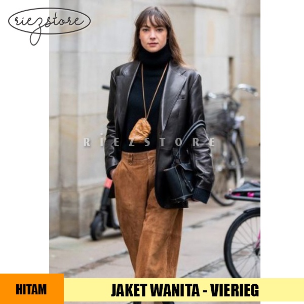 RZS x VIERIG - Jaket Jas Blezer Oversize Wanita Big Size Kulit Sintetis Viena Import Faux Synthetic 