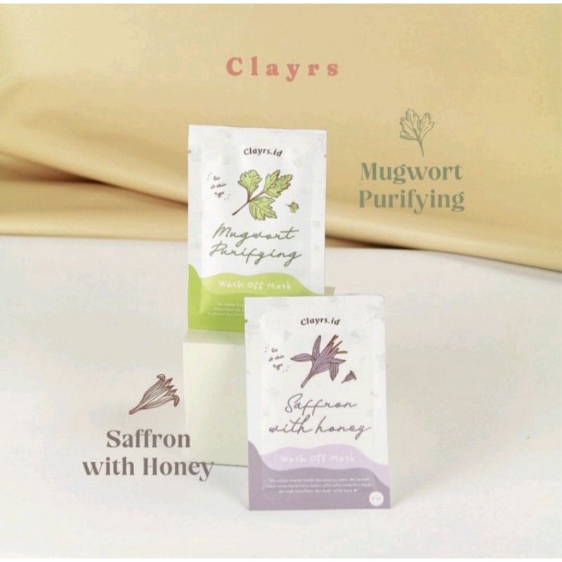 BPOM✅ Wash off Claymask and Peel off Mugwort Saffron Clayrs.id Axis y