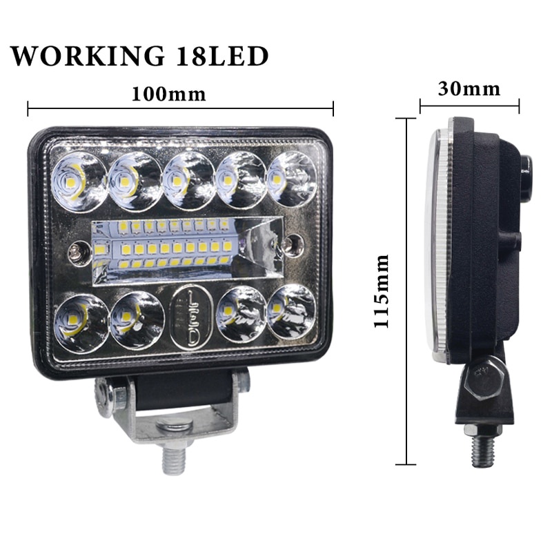 2 Pcs 12V 54W Wrok Lampu LED Bar LED Lightbar 3030 LED 18SMD untuk Truk Traktor SUV 4X4 Mobil Lampu LED Lampu Tempat