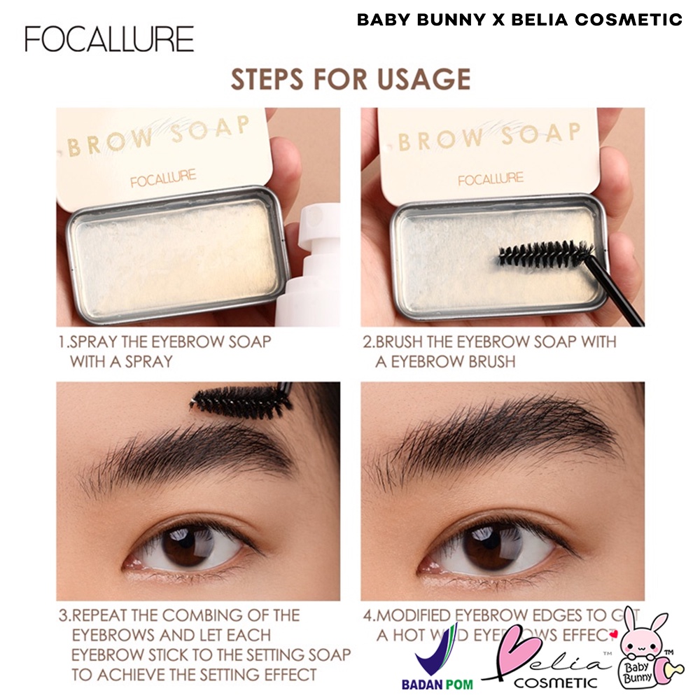 ❤ BELIA ❤ FOCALLURE Brow Styling Soap FA182 | Brow Soap | Eyebrow Gel | Penata Alis | Waterproof | BPOM