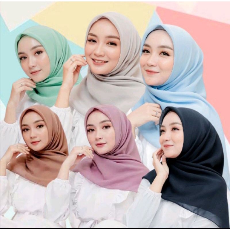 GROSIR HIJAB BELLA SQUARE Hijab Segi Empat Simple PREMIUM COD - Marc Fashion Makassar