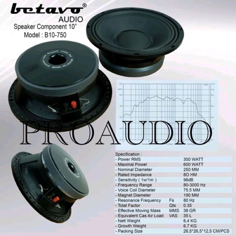 SPEAKER KOMPONEN BETAVO B10-750 PROFESIONAL KOMPONEN AUDIO PRO