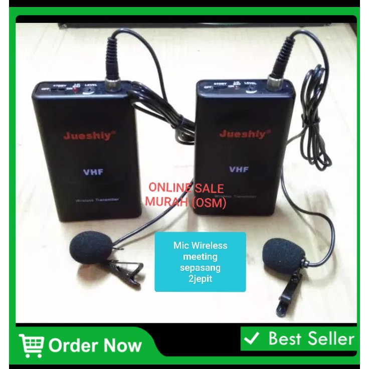 jueshiy original Mic headset condesor mik pro karaoke mikrophone juesiy microphone audio sound vokal vocal professional panggung dj studio Jepit Kancing kerah baju Clip sensitif aux emas klip wireless wireles tie ceramah pidato panggung imam asli 2 MIC JE