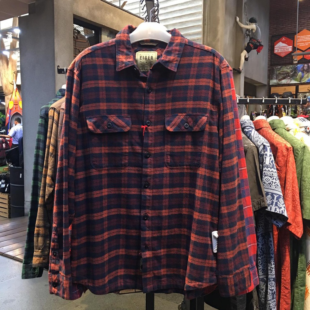 Kemeja Flanel Original X-Wayside Shirt Flannel - Brown