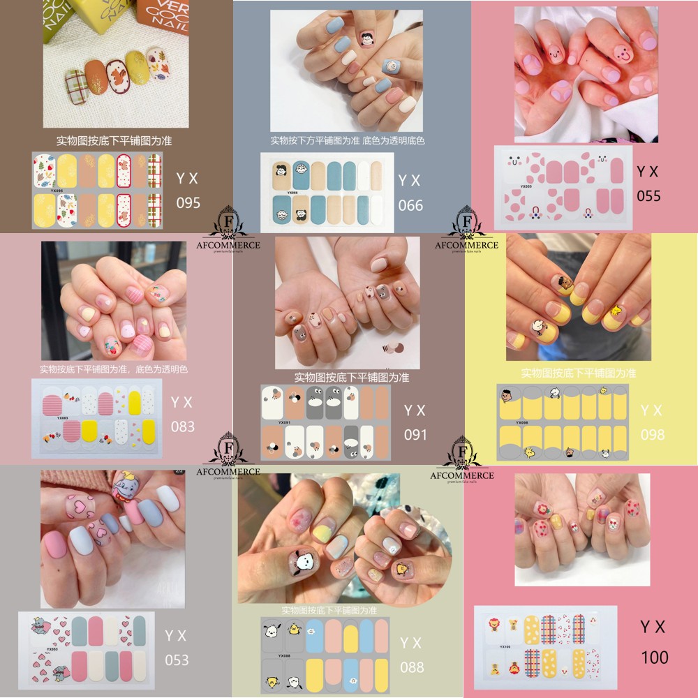 KODE YX BAG 51 - 100 STIKER KUKU NAIL STICKER KARAKTER FREE KIKIR KUKU MINI