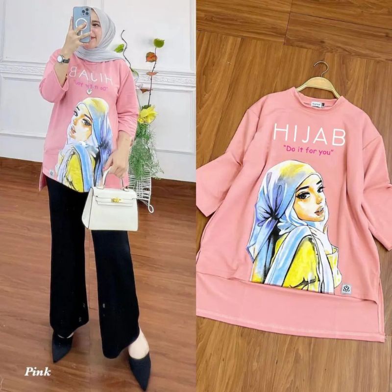 Sadira blouse/atasan cewek muslimah terbaru/kekinian bahan combed 24s aksen sablon