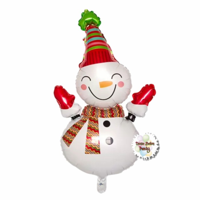 Balon Foil Merry Christmas Snowman / Balon Foil Natal Boneka Salju