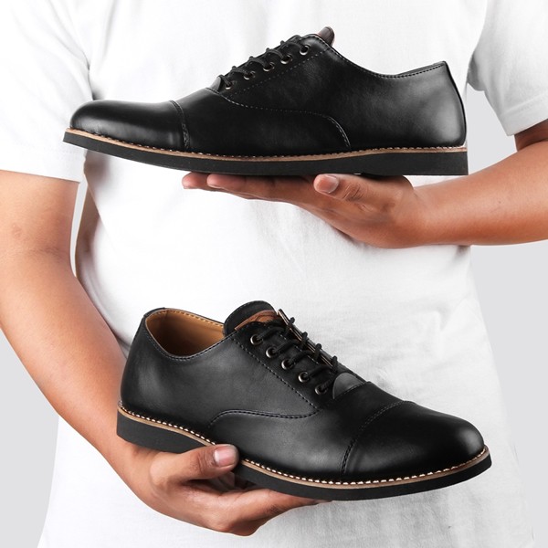 Monday Oxford Full Black Sepatu Pantofel Pria-2