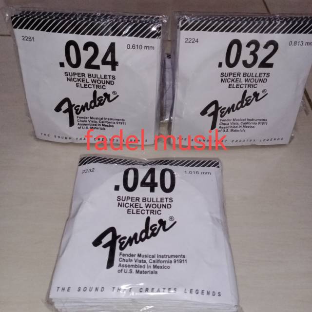 Senar eceran fender no, 4,5 dan 6