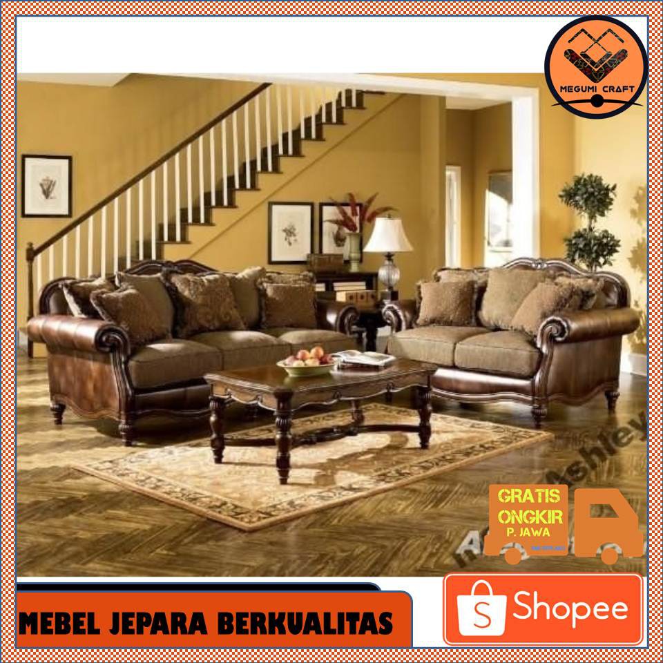 Kursi tamu sofa minimalis mewah mebel Jepara scandinavian