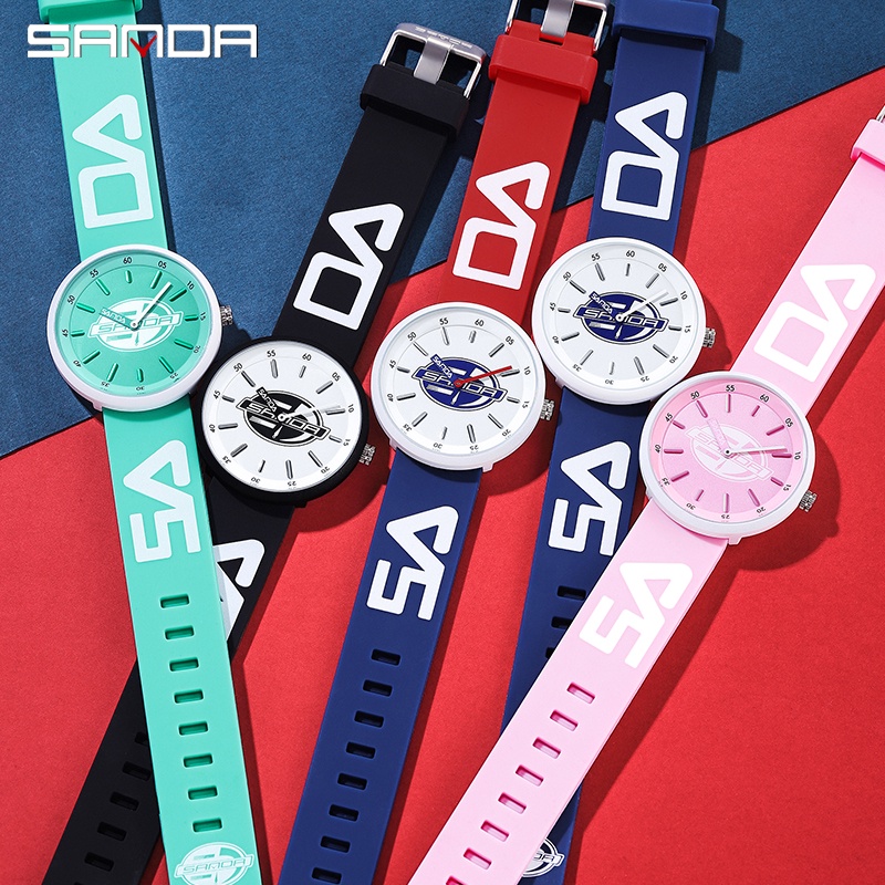 SANDA 3211 Jam Tangan Pria Wanita Analog Tali Rubber Anti Air WATCHKITE WKOS