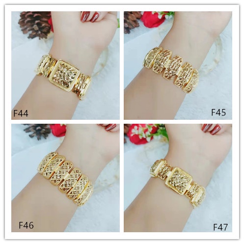 Gelang Xuping Lapis Emas 24K Perhiasan Fashion F44-47 (lebar 25mm)