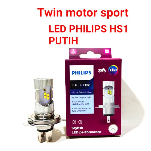  Lampu  Led  Philips HS1 H4 PUTIH  Vixion  Bison R15 Mx king 