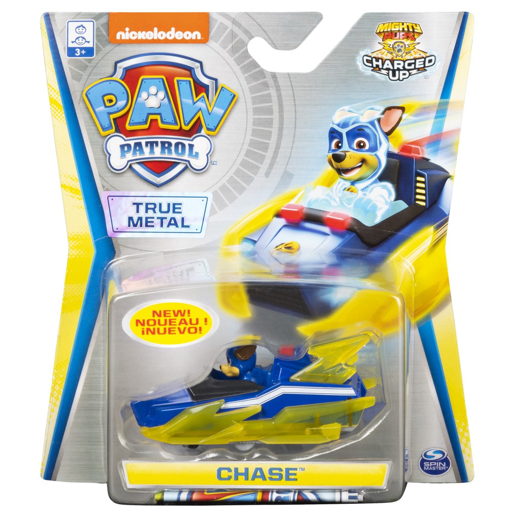 PAW PATROL True Metal Mighty Pups Charged Up Chase Mini Vehicle