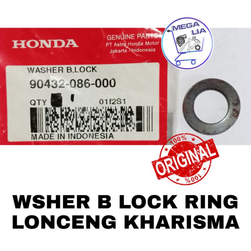 Washer B Lock RIng Outside Ring Lonceng Karisma Grand Revo Supra WIN 100% ORI HONDA 90432-086-000