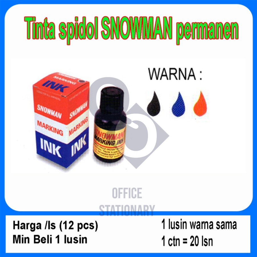 

Refill Tinta Spidol Permanent Merk Snowman G12