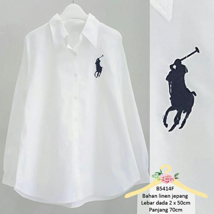 (Restock) Polo Shirt Kemeja Wanita Kemeja Putih Wanita Atasan Wanita