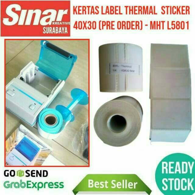 

KERTAS LABEL THERMAL STICKER 40x30 (Label Printer MHT L5801) - PRE ORDER