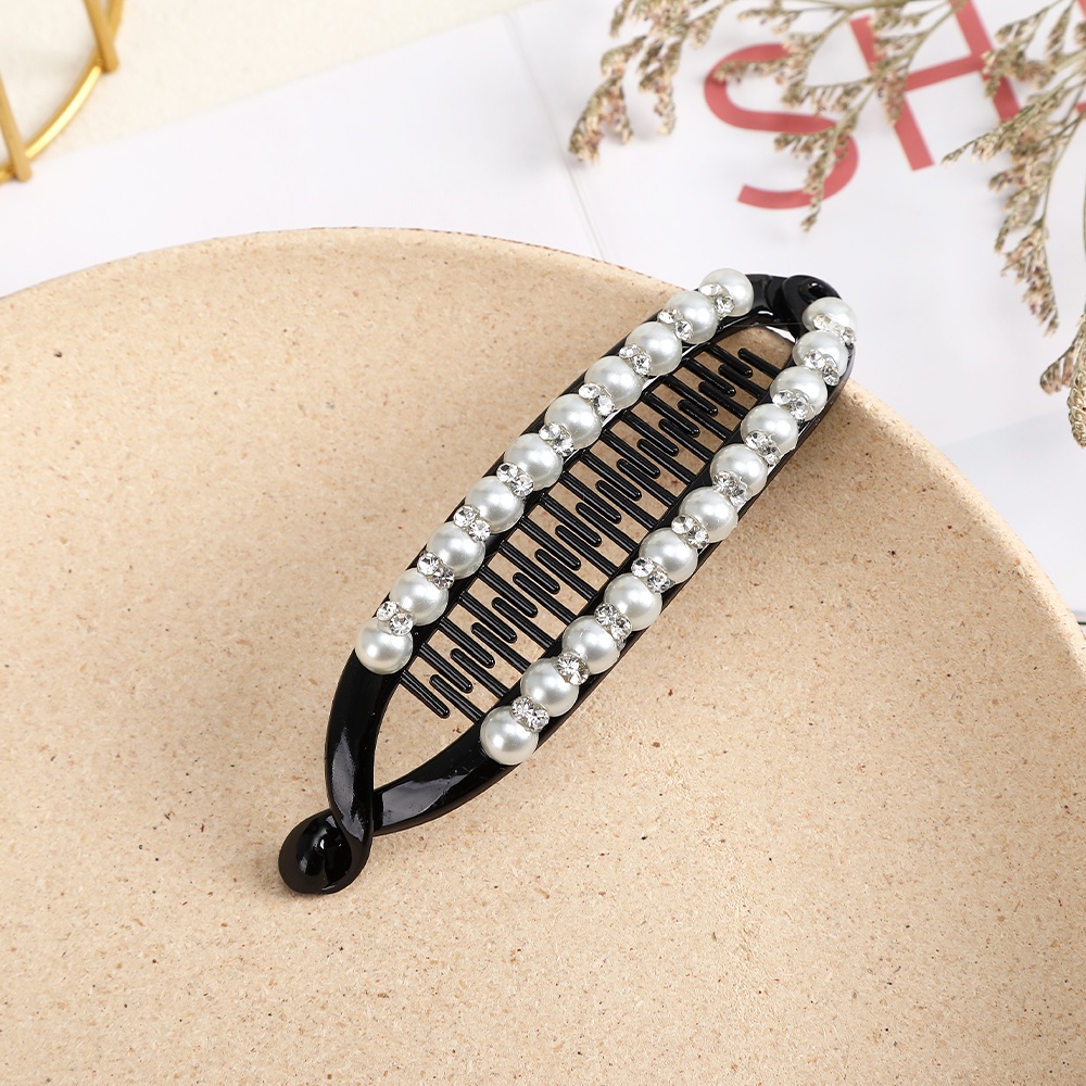 Pearl Diamond Banana Clip Fashion Hair Clip for Women Hair Accessories